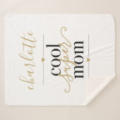 Cool Superer mam, speciaal gepersonaliseerd zwart  Sherpa Deken (Voorkant (horizontaal))