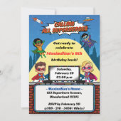 Cool Superheld Cartoon Modern Boy's Verjaardagsfee Kaart (Voorkant)