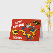 Cool Superheld Photo Birthday Kaart (Gele Bloem)