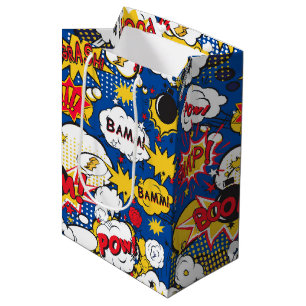 cool superheld word art betegeld patroon medium cadeauzakje