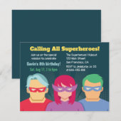 Cool Superhero verjaardagsfeestje Kaart (Voorkant / Achterkant)