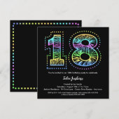 Cool sur Black 18th Birthday Party Invitation (Devant / Derrière)