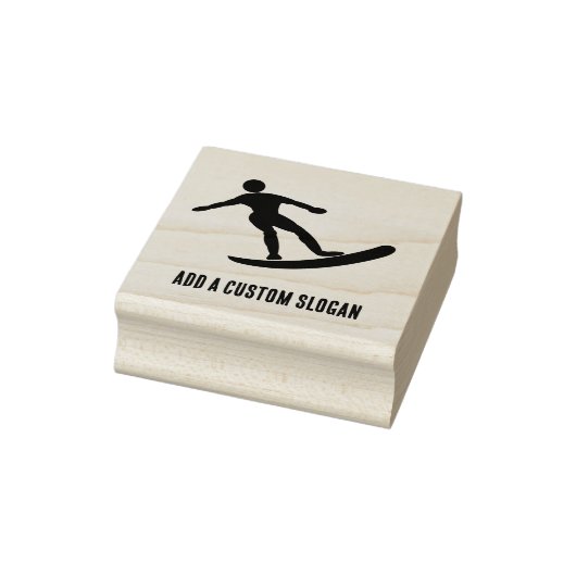 Cool Surfboard Guy Catching the Waves - eigen teks Rubberstempel (Stempel)