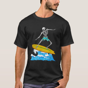 Cool surfen voor mannen vrouwen Skeleton Surfer Su T-shirt