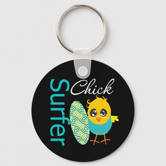 Cool Surfer Chick Sleutelhanger (Voorkant)