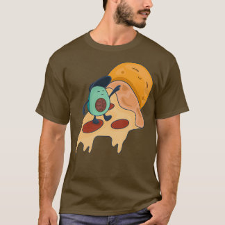 Cool Surfing Avocado op een stukje Pizza T-shirt