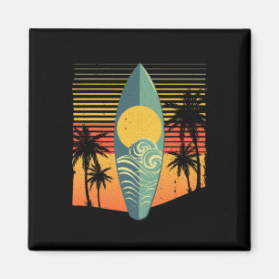 Cool Surfplank Voor Mannen Vrouwen Surfer Retro Su Magneet
