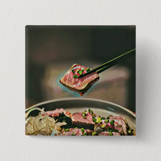 Cool sushi gift vierkante button 5,1 cm (Voorkant)
