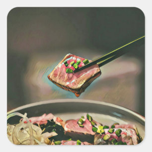 Cool sushi gift vierkante sticker