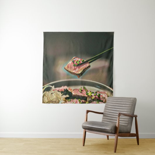 Cool sushi gift wandkleed (In situ)