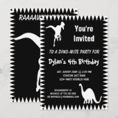 Cool T Rex Dinosaur Birthday Party Kaart (Voorkant / Achterkant)