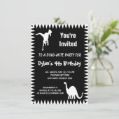Cool T Rex Dinosaur Birthday Party Kaart (Staand voorkant)