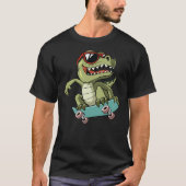 Cool T-Rex Dinosaur Skateboard T-shirt (Voorkant)