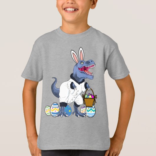 Cool T Rex Easter Basket Dinosaur Shirt Gift (Voorkant)