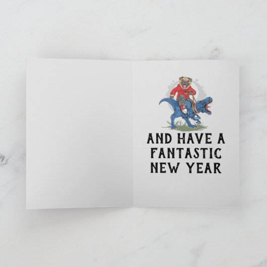 Cool T-Rex Kerstmis Feestdagen Kaart (Binnen)