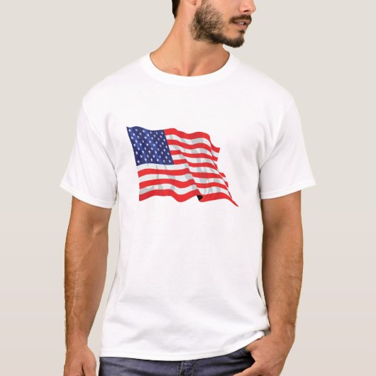 Cool T-shirt met ontwerp Amerikaanse vlag van de a (Voorkant)