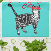 Cool Tabby Cat Sunglazen Mannen Kitchen Tea Towel Theedoek (Gevouwen)