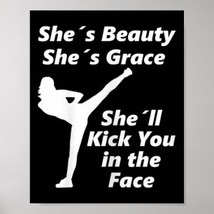 Cool Taekwondo Kickboksen Martial Arts Spreuk voor Poster