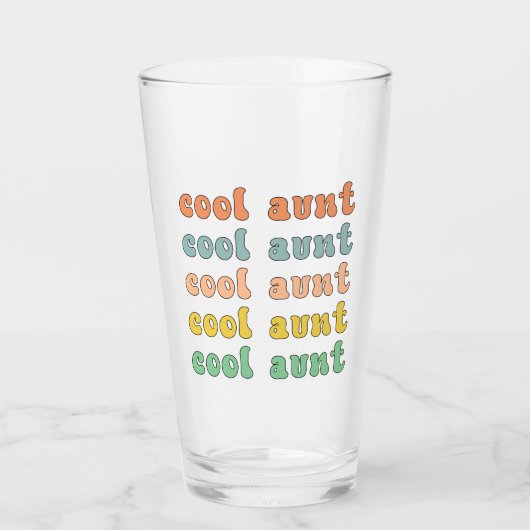 Cool tante Modern Retro Cute Gifts voor tante Glas (Voorkant)