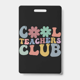 Cool Teacher Club Retro Groovy Terug Naar School Badge