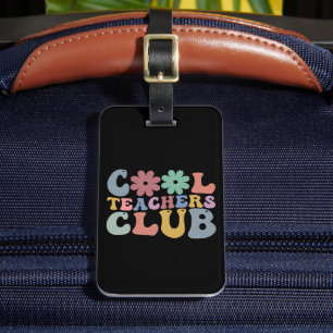 Cool Teacher Club Retro Groovy Terug naar school  Bagagelabel