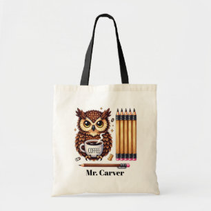 Cool Teacher uil liefhebbers voegen naam toe Tote Bag