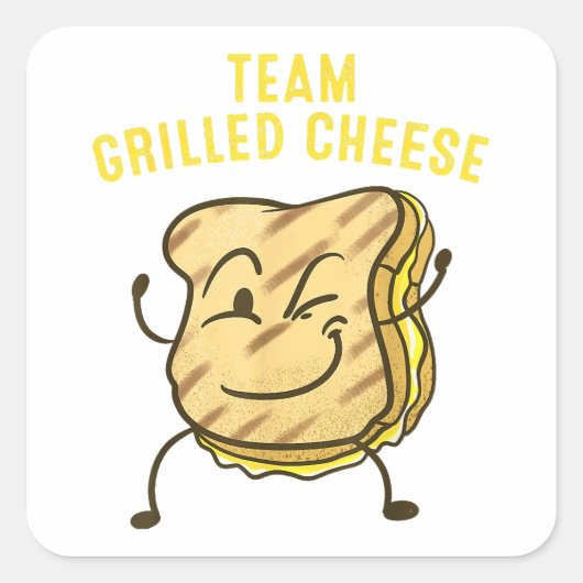 Cool Team Gegrilde Kaas Gift Grappig Squad Toasted Vierkante Sticker (Voorkant)