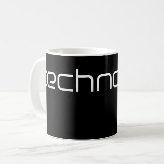 Cool Technotext Techno Text Black Koffiemok (Voorkant links)