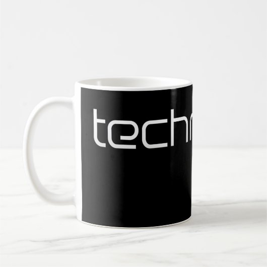 Cool Technotext Techno Text Black Koffiemok (Links)
