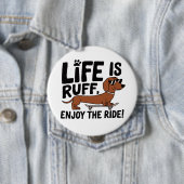 Cool Teckel Dog Life Quote Ronde Button 4,0 Cm (In situ)