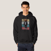 Cool teddy bear with retro background hoodie (Voorkant volledig)