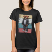 Cool teddy bear with retro background t-shirt (Voorkant)