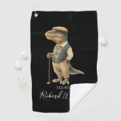 Cool Tee-Rex Golfer Dinosaur Signature Name Golfhanddoek (Insitu)