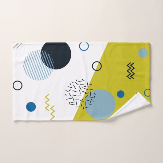 Cool, tendance, moderne, vert Memphis (Serviette à main)