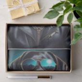 Cool Terrence, Black Lab in Leather Jacket Tissue Tissuepapier (Geschenk)