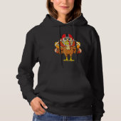 Cool Thanksgiving Turkey Football Player Matching Hoodie (Voorkant)