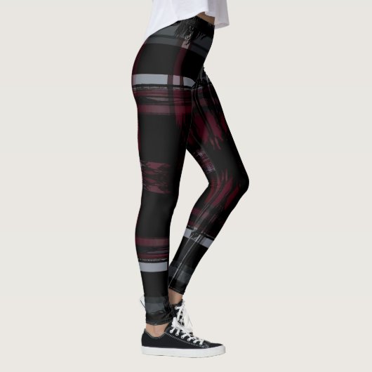 Cool Thrashed Gothic Grungy Grunge Plaid Patroon Leggings (Rechts)