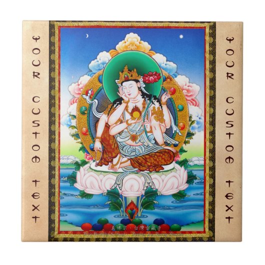 Cool tibetan thangka Cintamanicakra Avalokitesvara Tegeltje (Voorkant)