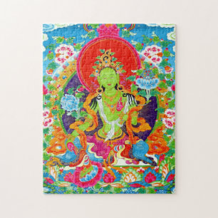 Cool tibetan thangka groene tara god tattoo vibrer legpuzzel