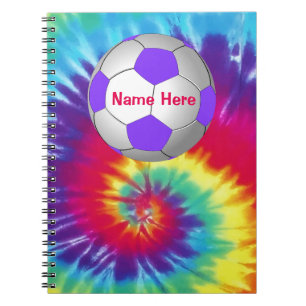 Cool Tie Dye PERSONALIZED Soccer Notebook Notitieboek