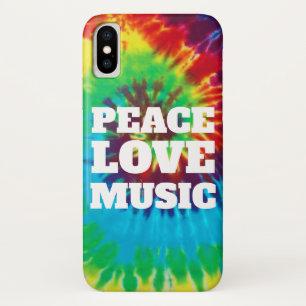 Cool Tie Dye Vrede Liefde Muziek iPhone X Hoesje