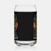 Cool Tiger Face Art voegt je eigen tekst toe Blikvorm Glas (Links)