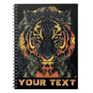 Cool Tiger Face Art voegt je eigen tekst toe Notitieboek