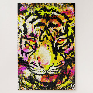 Cool Tiger Puzzle - Yellow Tiger Draaipuzzel Legpuzzel
