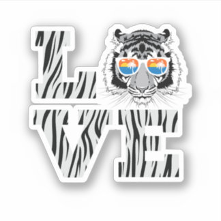 Cool Tiger Sunbril Tiger Love. Perfect ontwerp van Sticker