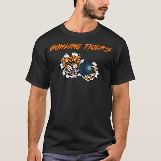 Cool Tiger With Bowling Ball Bowling Team Matching T-shirt (Voorkant)