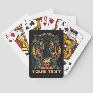 Cool Tijger Gezicht Kunst Voeg Je Eigen Tekst Toe Pokerkaarten