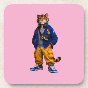 Cool Tijger in Streetwear Kunst - Stedelijke Stijl Bier Onderzetter