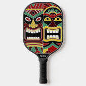 Cool Tiki Totem aangepast monogram Pickleball Paddle (Voorkant)