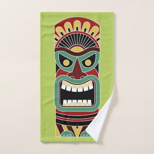 Cool Tiki Totem couleur personnalisée serviette ma (Serviette à main)